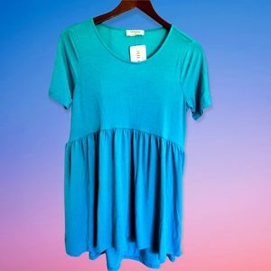 Zenana Short Sleeve High Low Top